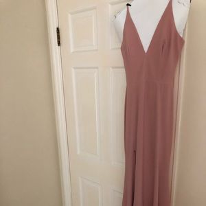 Dress the Population Iris Slit Crepe Gown